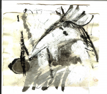 Messager 2 (2009) : Encre sur Papier   12 x 13 cm.