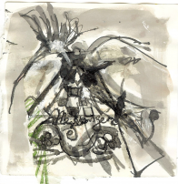 Messager 3 (2009) : Encre sur Papier   12 x 12 cm.