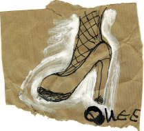 Queen 1 (2009) : Encre sur Papier   11 x 12 cm.