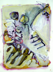Etreinte Verte (2009) : Encre sur Papier   32 x 24 cm.
