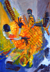 Ce N'est Pas Evident 4 (2016) : Acrylique sur Papier   110 x 75 cm.