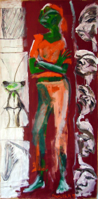 La Religieuse (2011) : Encre sur Papier craft   139 x 69 cm.