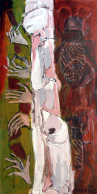 Geisha (2011) : Encre sur Papier   139 x 69 cm.