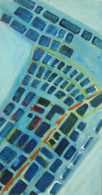 Hafen Nachts (2000) : Acrylique sur Papier   60 x 32 cm.