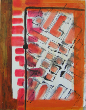Haltestelle (2000) : Acrylique sur Papier   33 x 26 cm.