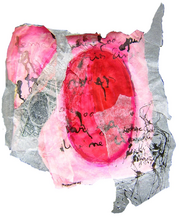 Where God put his dirty finger (2005) : Collage de papier de soie sur Papier   38 x 30 cm.