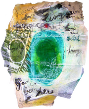 God has been here (2005) : Collage de papier de soie sur Papier   27 x 21 cm.