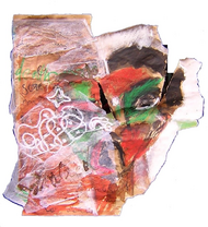 Death (2005) : Collage de papier de soie sur Papier   34 x 34 cm.
