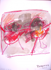 Frère et soeur (2010) : Encre sur Papier   32 x 24 cm.