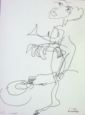 Le chat (2010) : Encre sur Papier   32 x 24 cm.