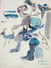Mama Blues (2010) : Encre sur Papier   32 x 24 cm.